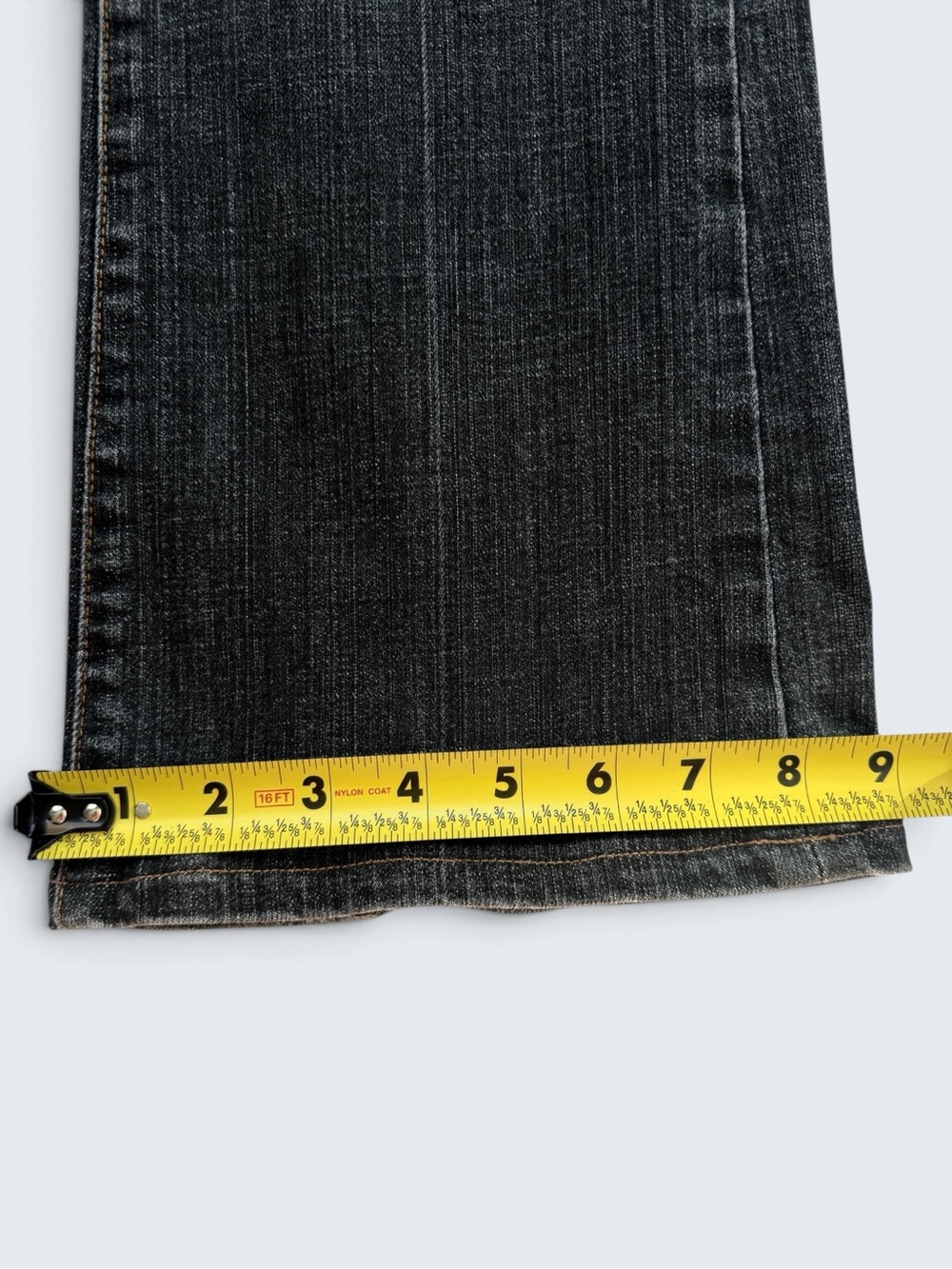 7 For All Mankind Vintage Low Rise Bootcut Jeans 28 Black Wash Y2K - Picture 14 of 16
